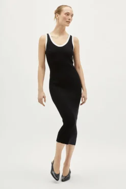 Robe débardeur longue côtelée en Coton Biologique
