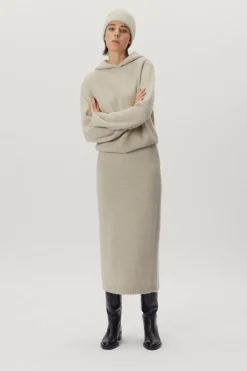 Sweat à capuche en maille de Laine côtelée