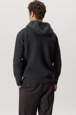 Sweat à capuche en maille de Laine côtelée