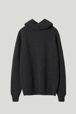 Sweat à capuche en maille de Laine côtelée