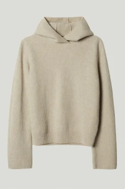Sweat à capuche en maille de Laine côtelée
