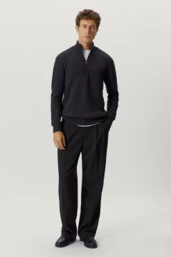 Tricot demi-zip en Laine Mérinos