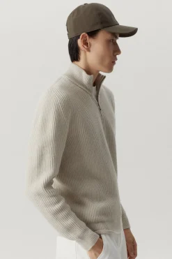 Tricot demi-zip en Laine Mérinos