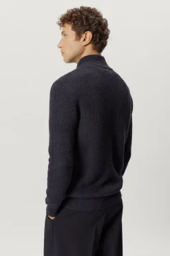 Tricot demi-zip en Laine Mérinos