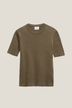 T-shirt à mailles côtelées en Coton biologique - Version imparfaite