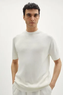 T-shirt à mailles côtelées en Coton Biologique