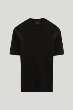 T-shirt à mailles côtelées en Coton biologique