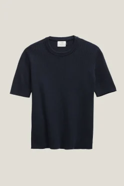 T-shirt à mailles côtelées en Coton biologique