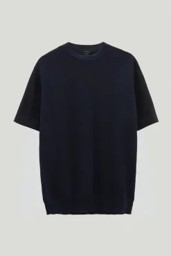 T-shirt à mailles côtelées en Coton Biologique