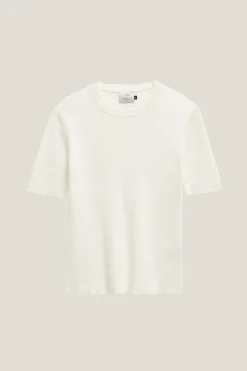 T-shirt à mailles côtelées en Coton biologique