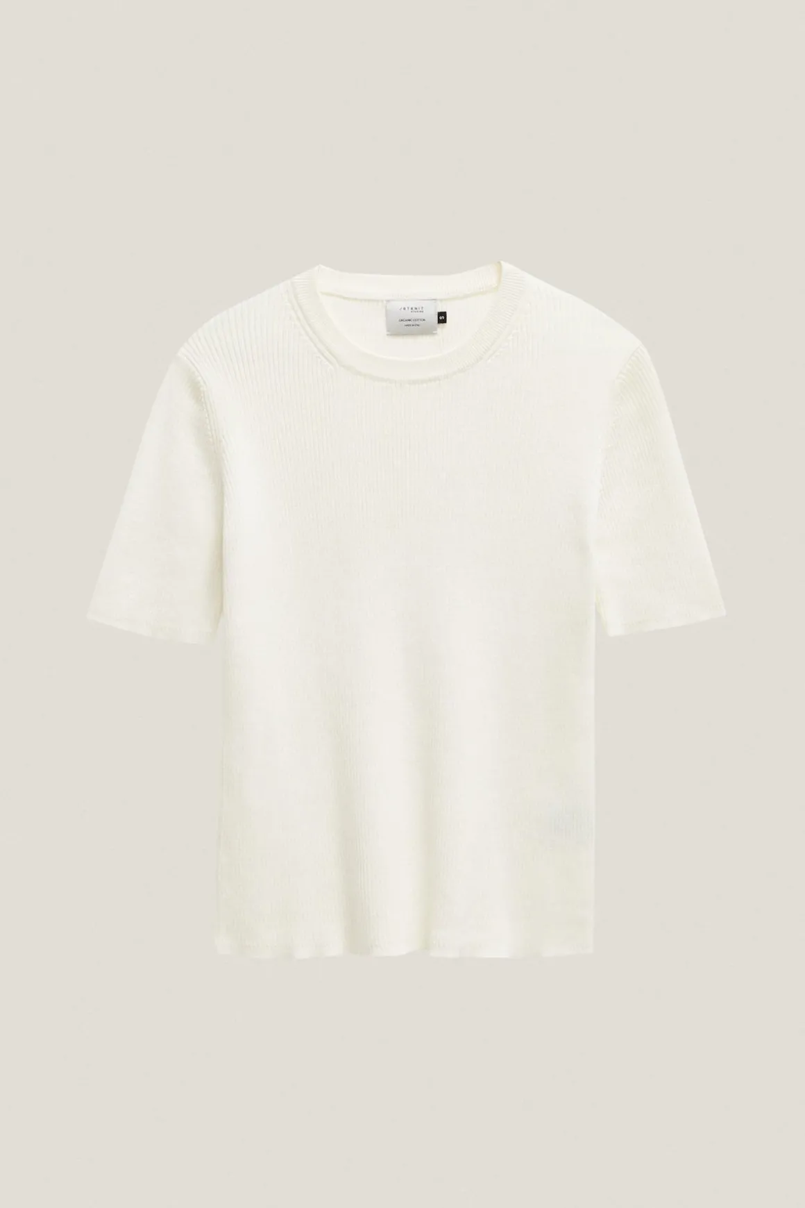 T-shirt à mailles côtelées en Coton biologique