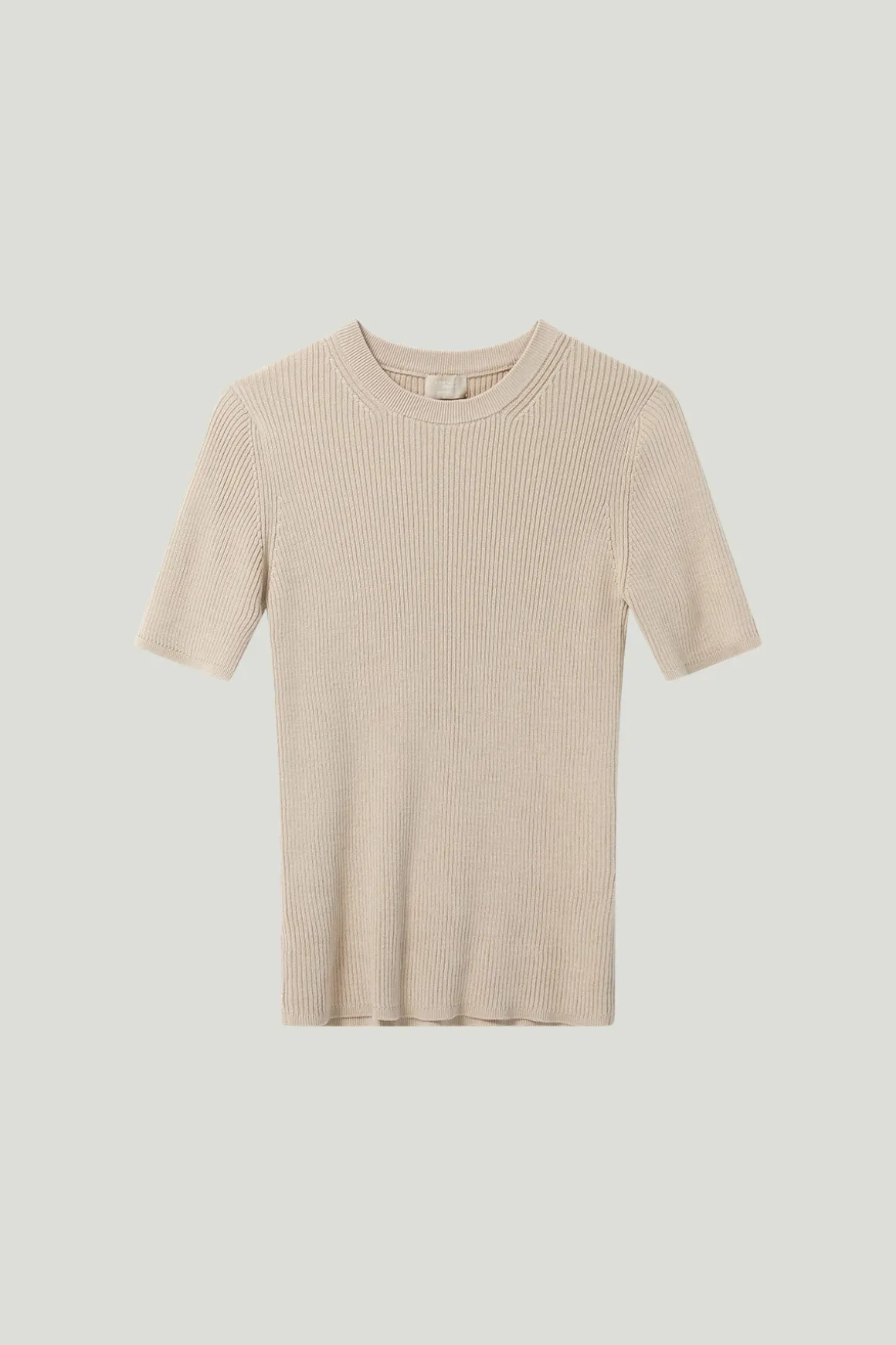 T-shirt à mailles côtelées en Coton biologique