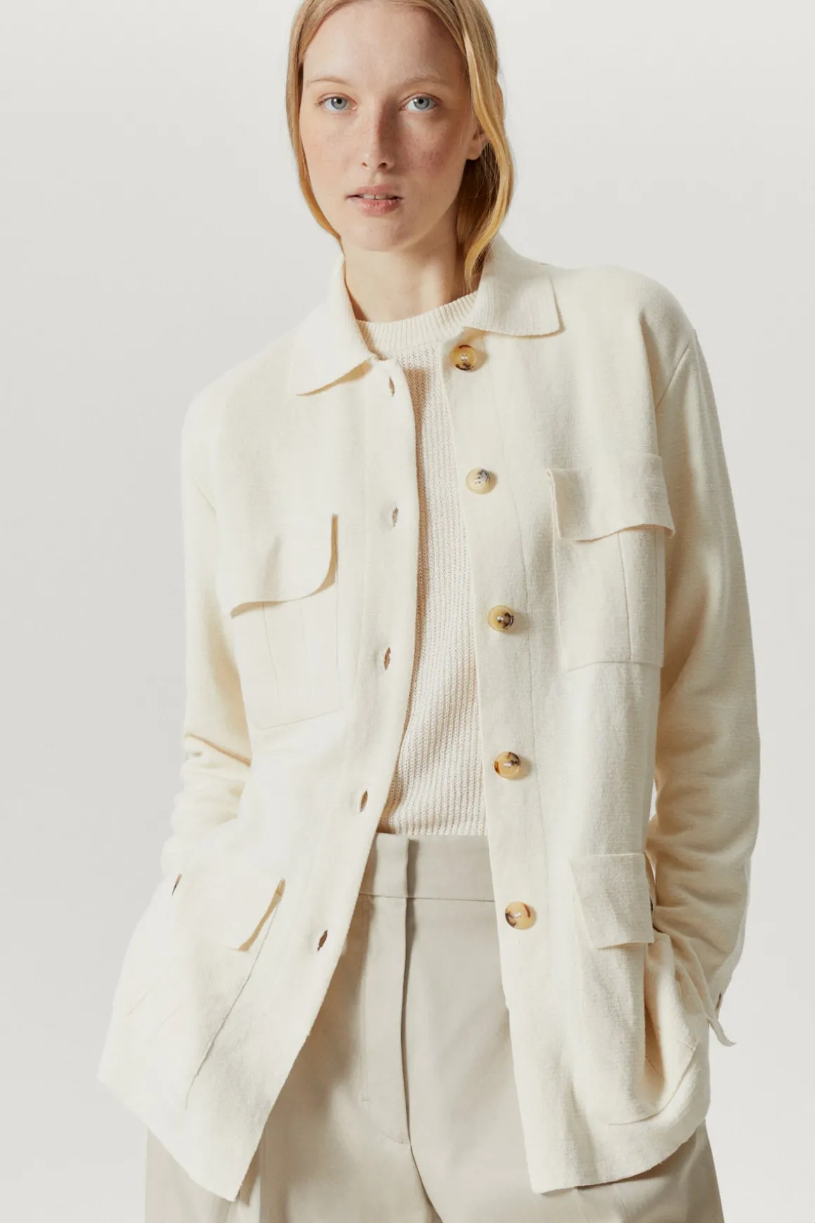 Veste saharienne en Lin et Coton