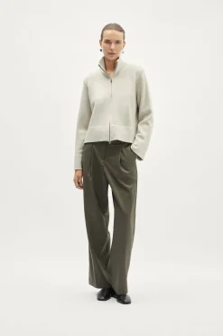 Veste zippée en laine mérinos